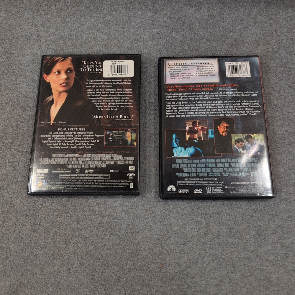 High Crimes and Kiss the Girls DVD Bundle Ashley Judd Morgan Freeman Lot - Picture 2 of 2